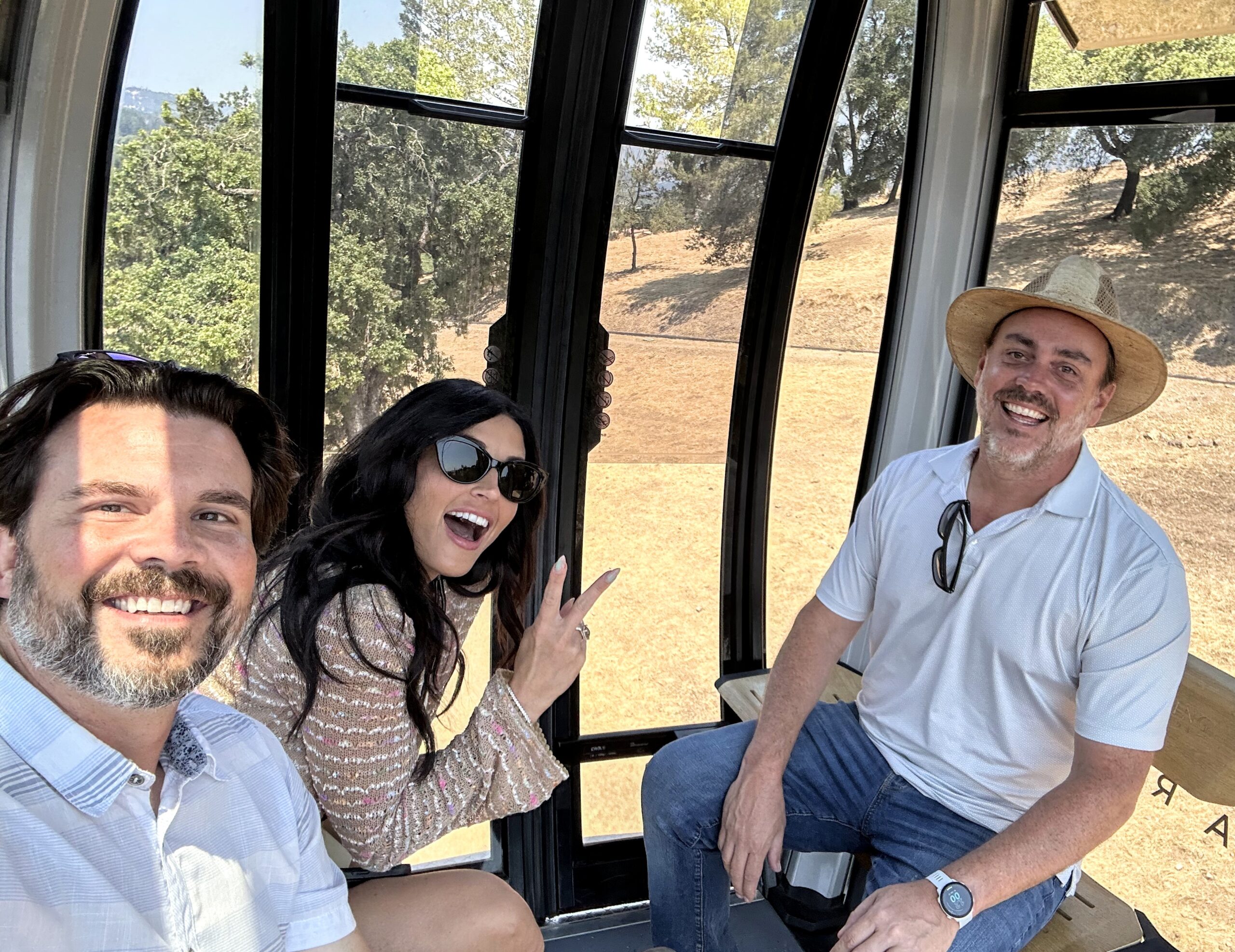 Riding the new, improved gondola at Sterling Vineyards!