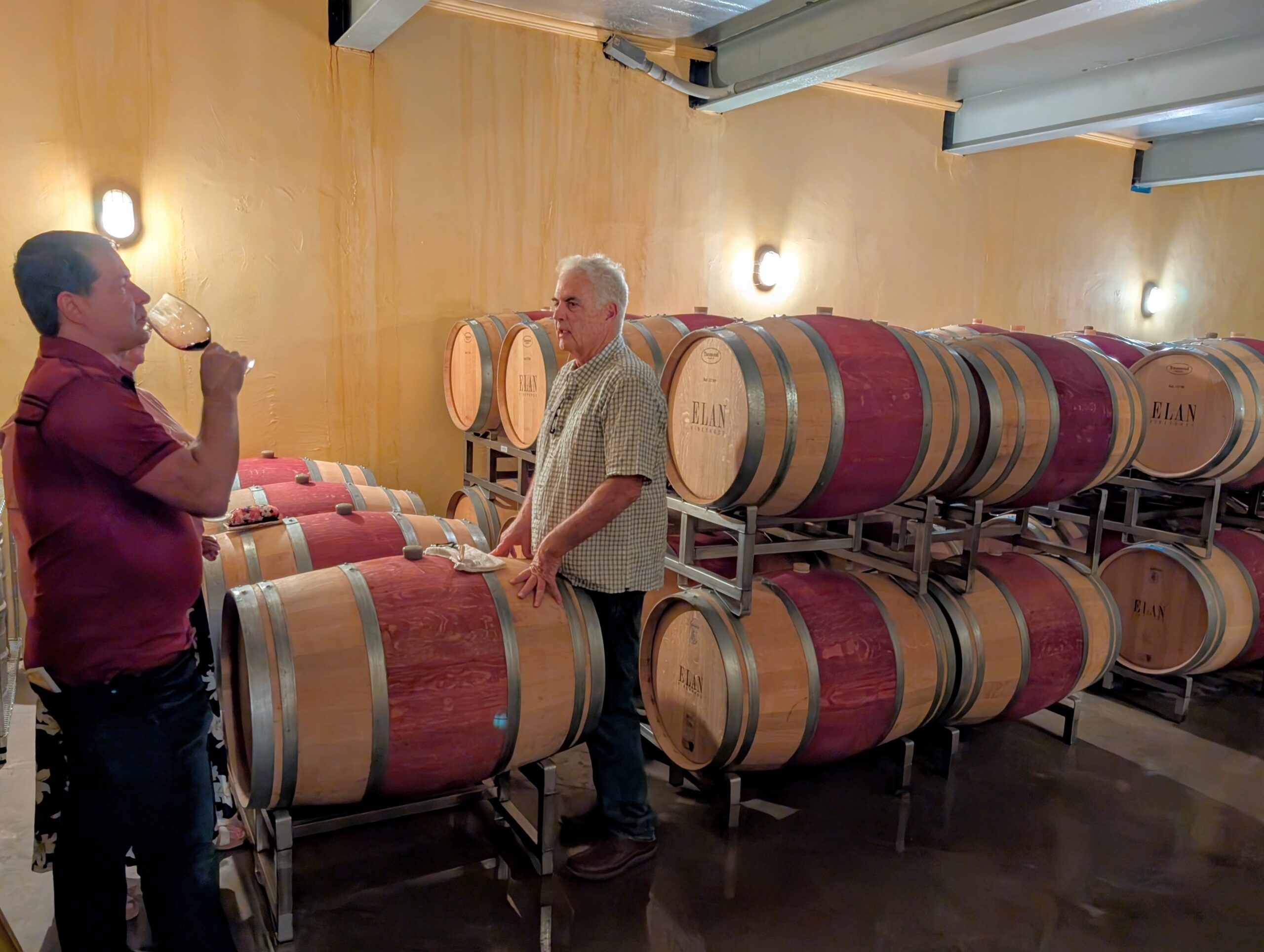 Private tasting in the barrel room!