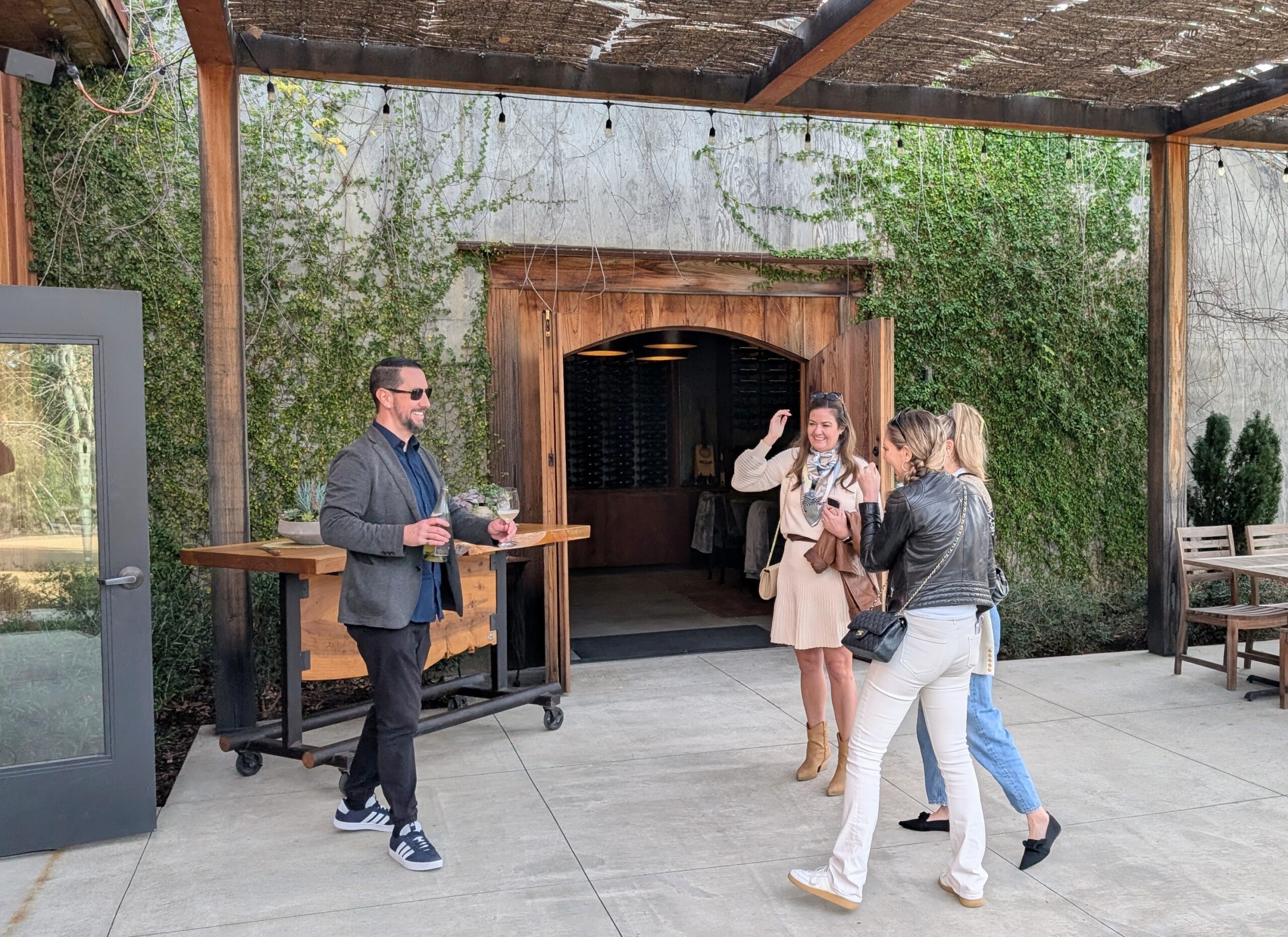 The best way to be welcomed at any winery – with a bottle of bubbles & a smile!